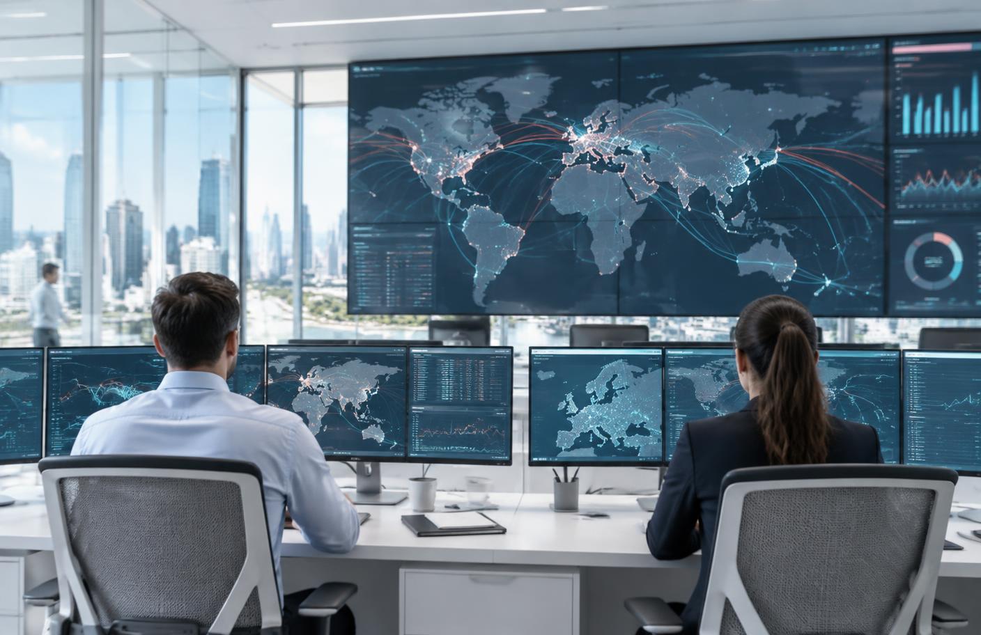 Frontera network operations center monitoring global traffic